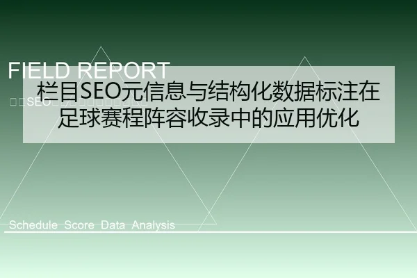 栏目SEO元信息与结构化数据标注在足球赛程阵容收录中的应用优化